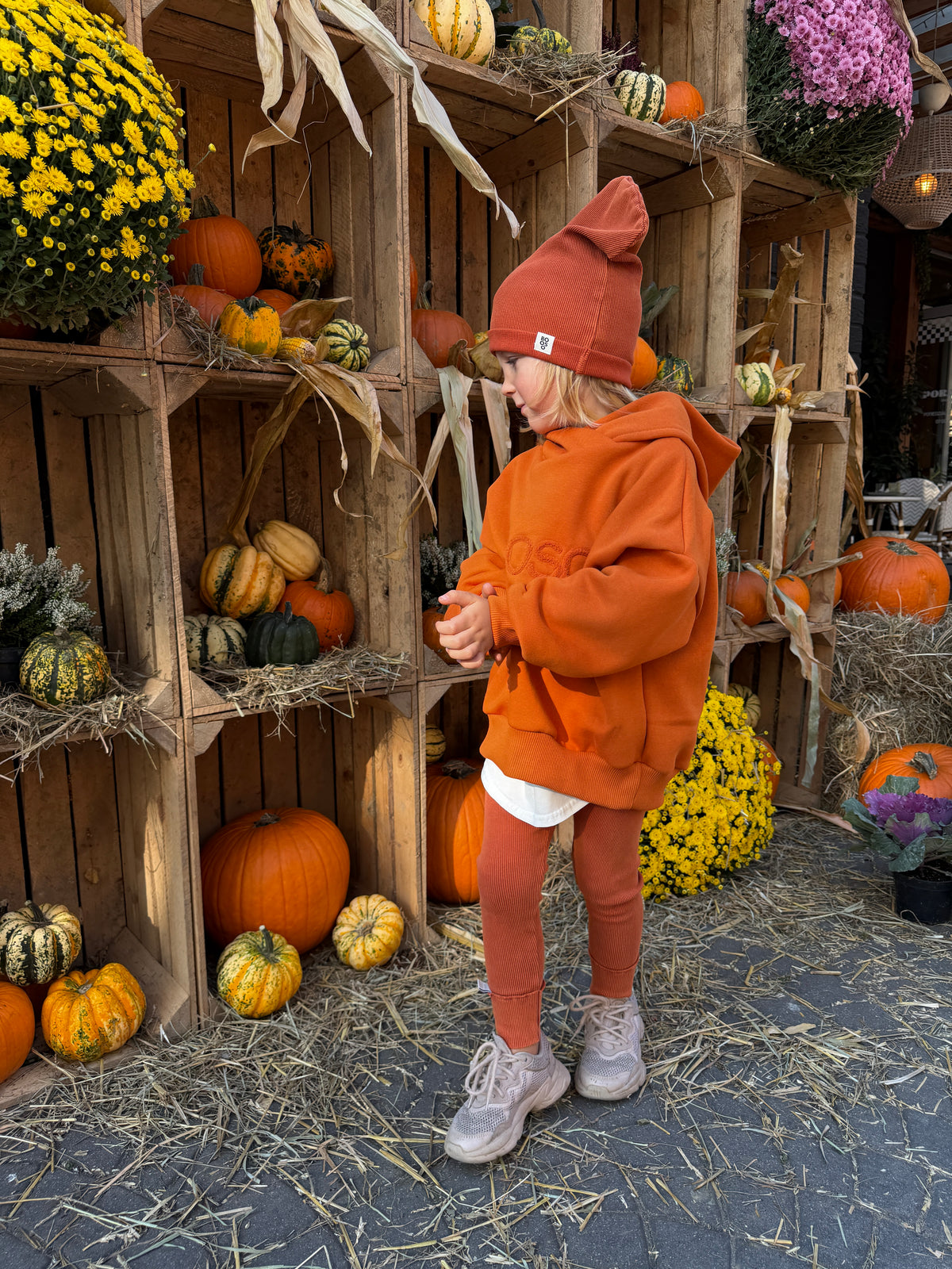 czapka dziecięca- RIBBING BEANIE dark orange