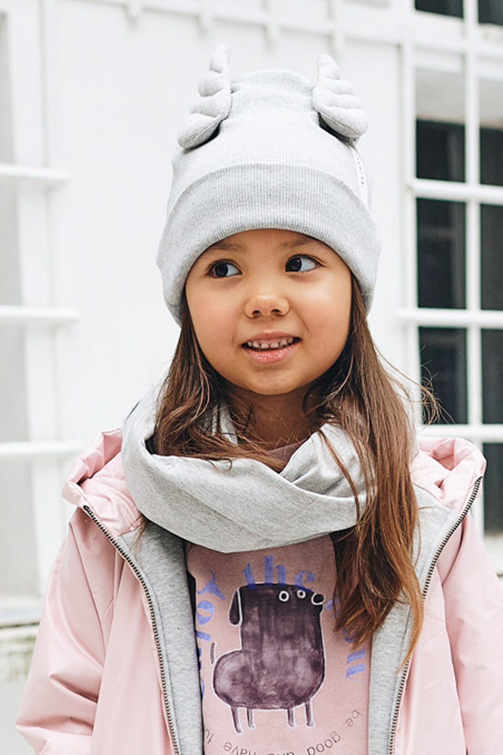 komin dziecięcy- TWISTED TUBE SCARF gray marl