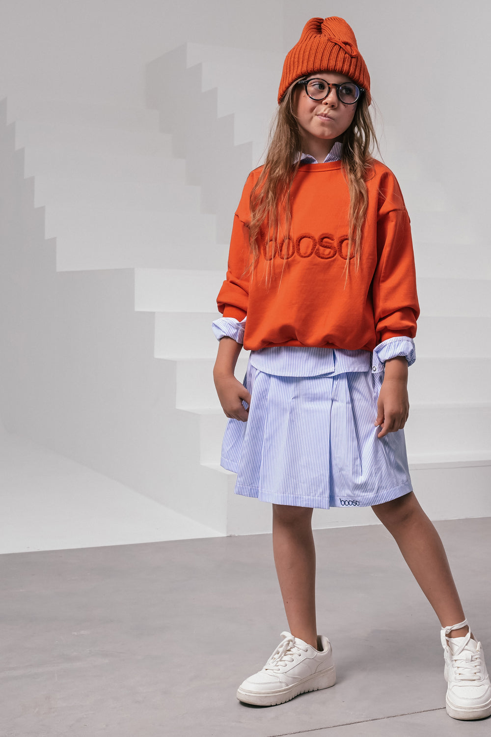 spódnica dziecięca – STRIPE SKIRT white/blue