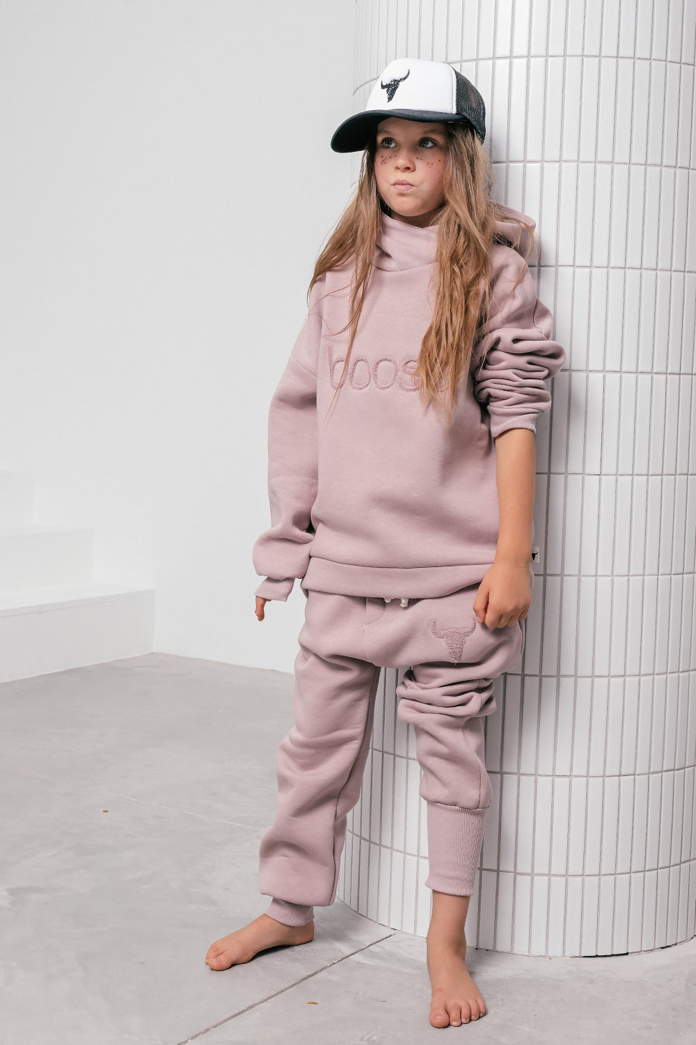 spodnie dziecięce - WARM PANTS dusty pink