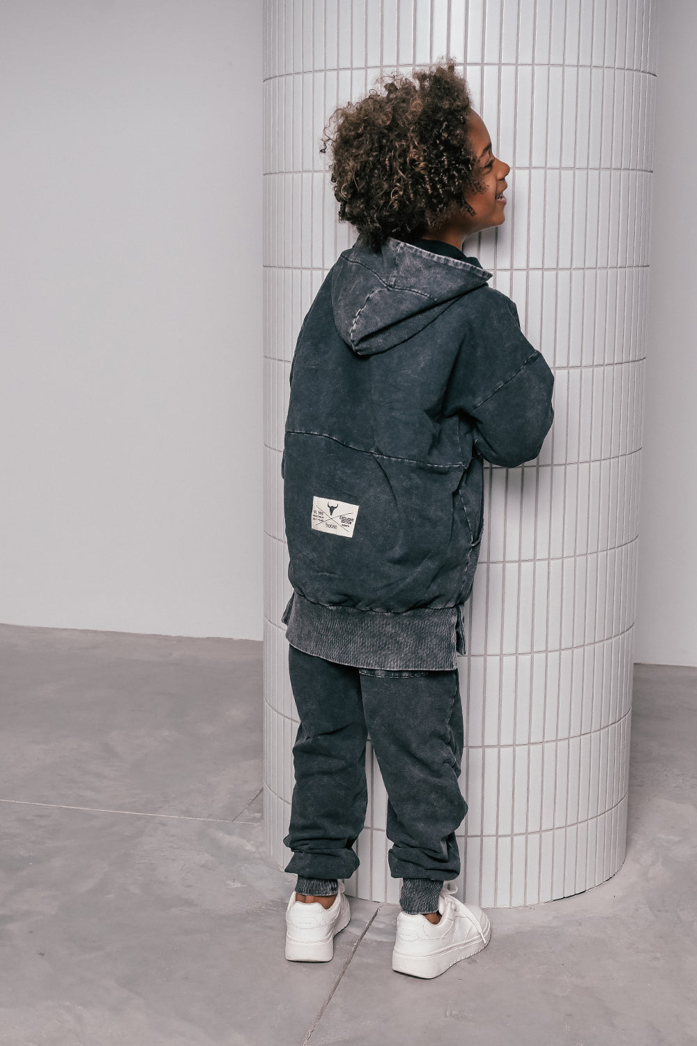 bluza dziecięca - ZIP ACID BLACK HOODIE black