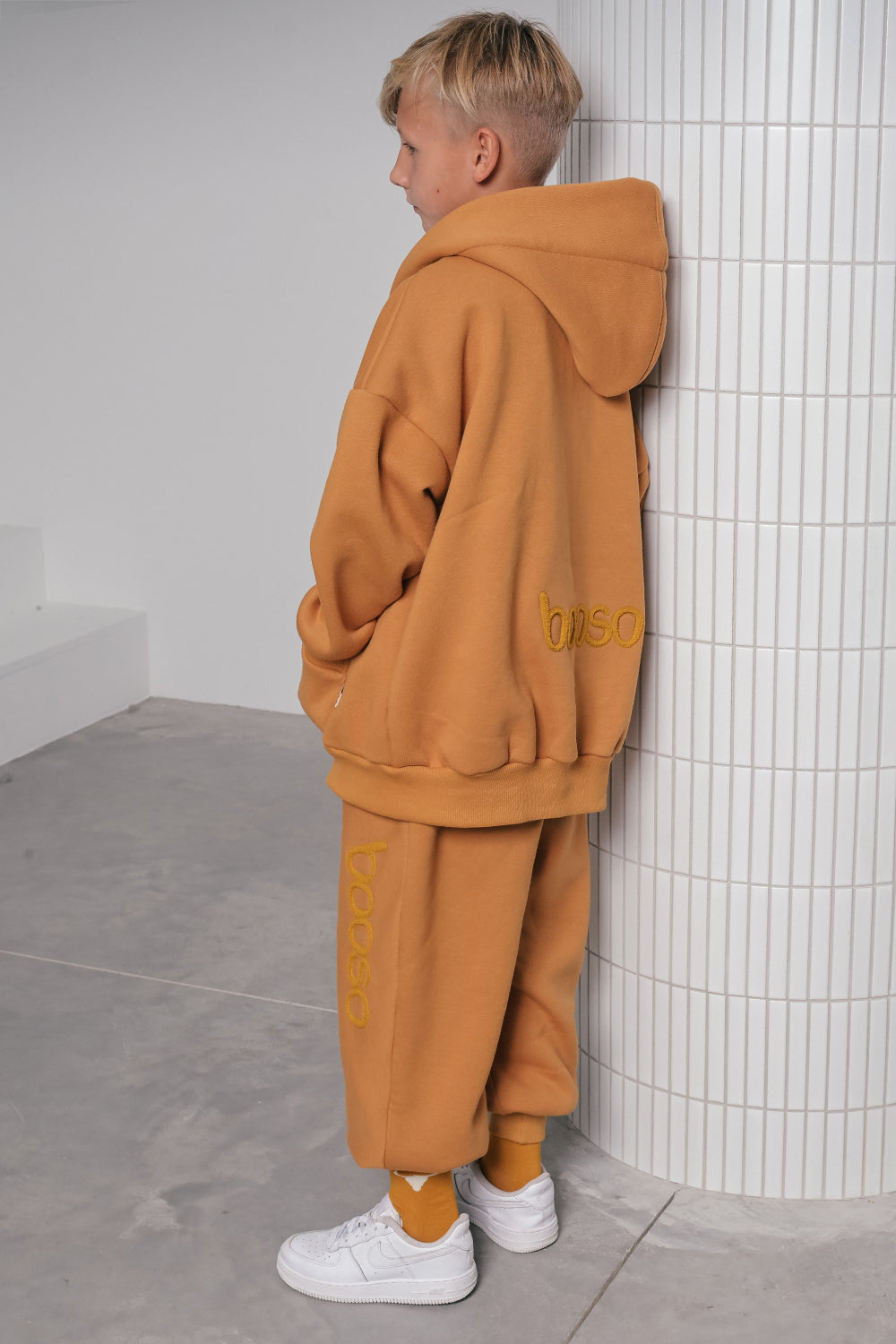 bluza dziecięca- WARM ZIP WIDE HOODIE honey