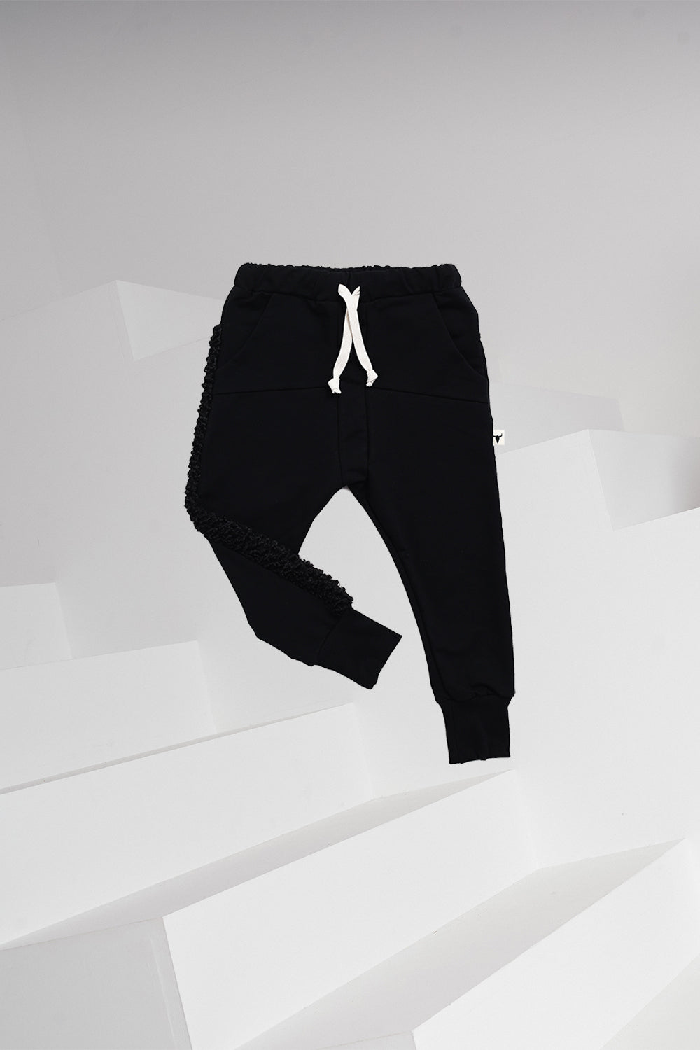 spodnie dziecięce - BLACK PANTS TEDDY black