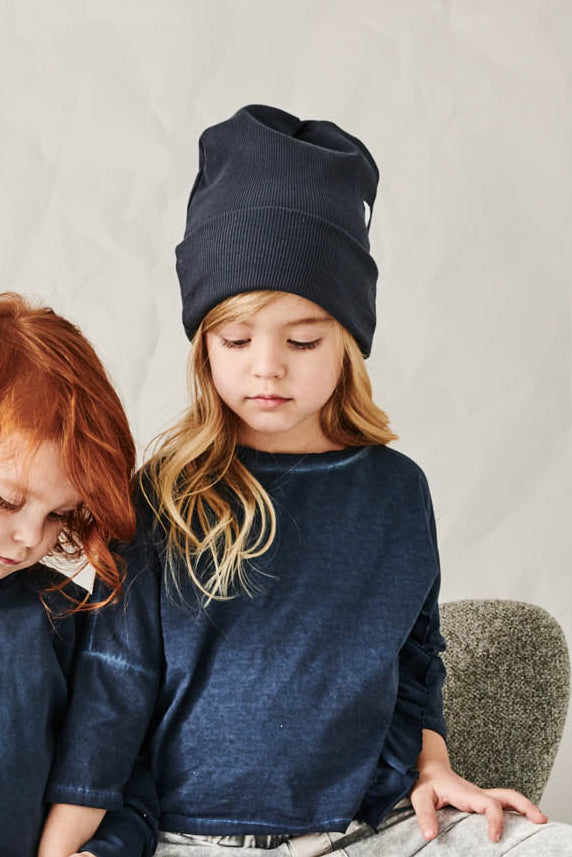 czapka dziecięca- RIBBING BEANIE double navy