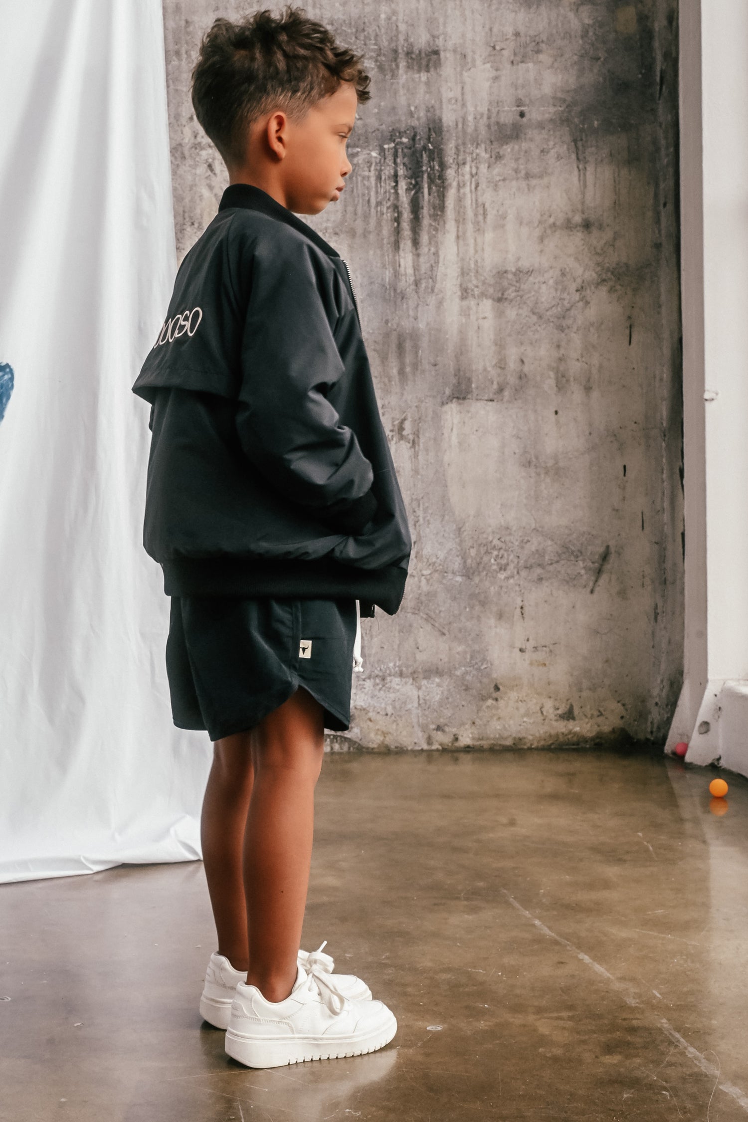 szorty dziecięce- SAND NYLON SHORTS black