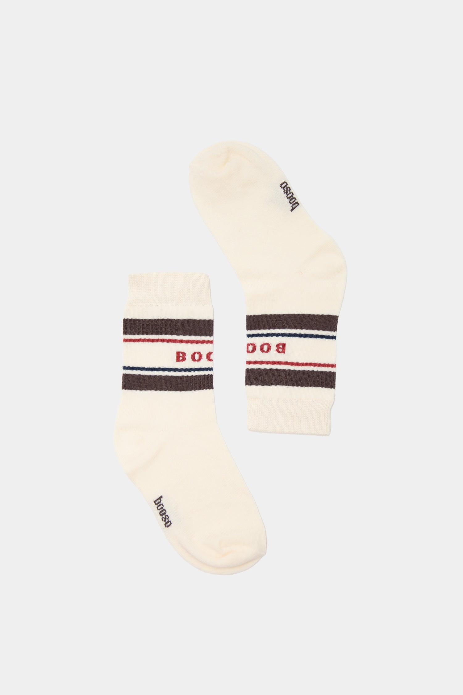 skarpetki dziecięce- BOOSO SOCKS ecru/brown/navy