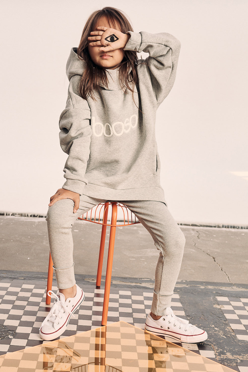 bluza dziecięca- WARM HOODIE gray marl