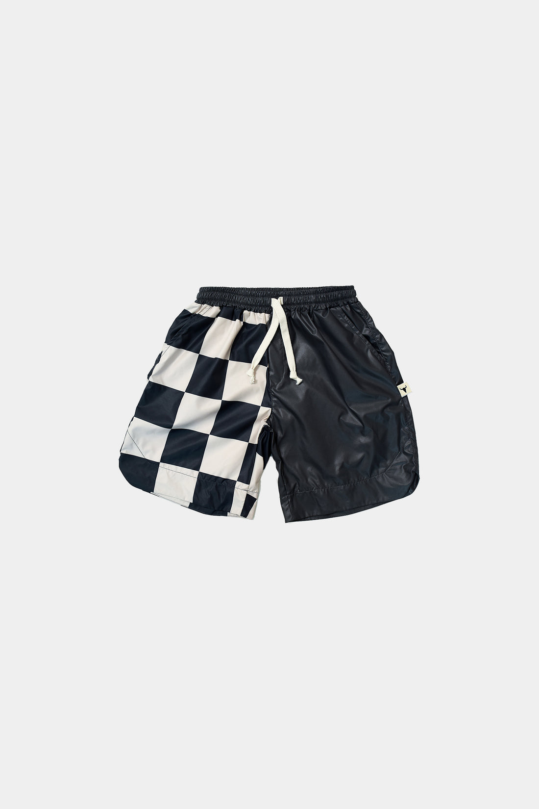 szorty dziecięce- DOUBLE NYLON CHECKED SHORTS beige/graphite