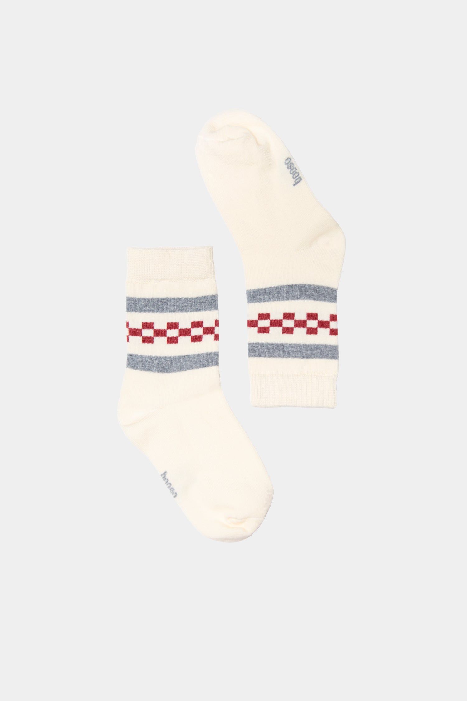skarpetki dziecięce- APRES BOOSO SOCKS ecru/red/gray