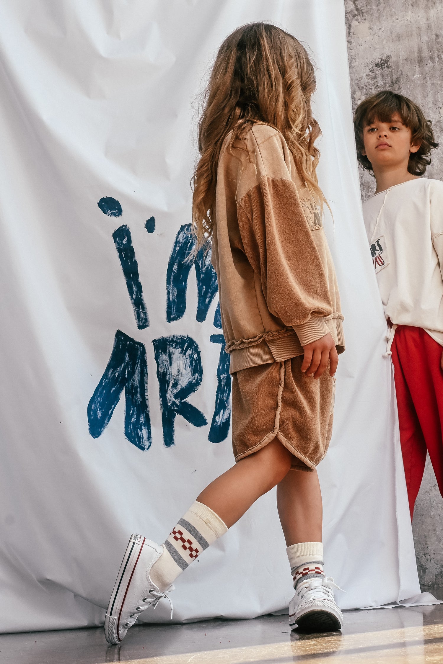 szorty dziecięce- FROTTE BEIGE SHORTS