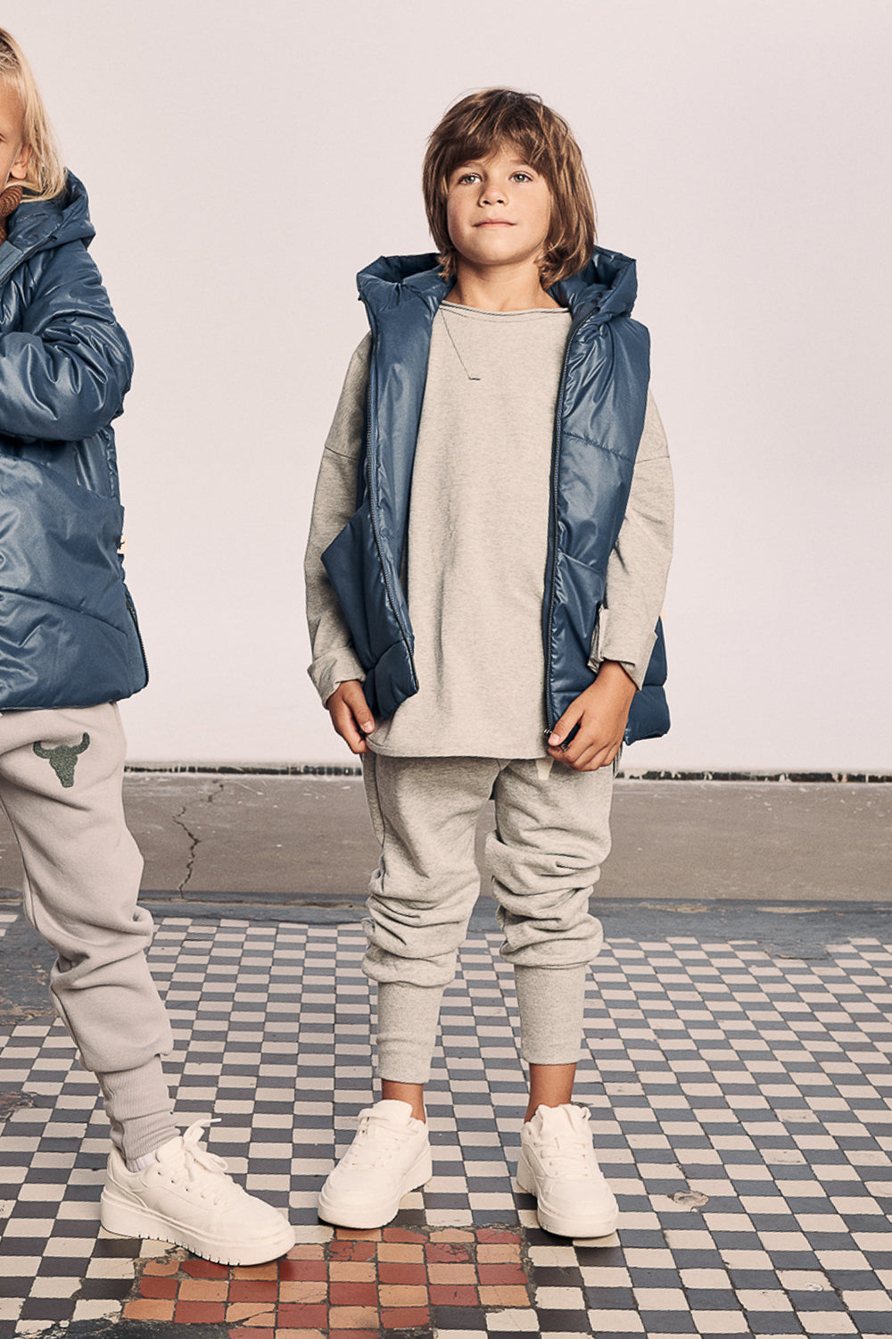 koszulka dziecięca- GRAY MARL LONGSLEEVE gray marl