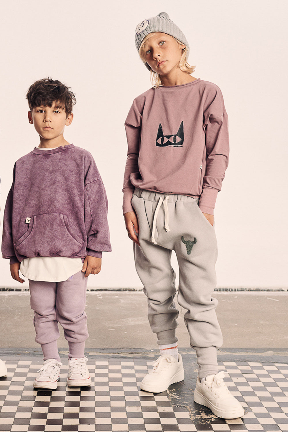 koszulka dziecięca- WELT CAT LONGSLEEVE purple/ black cat