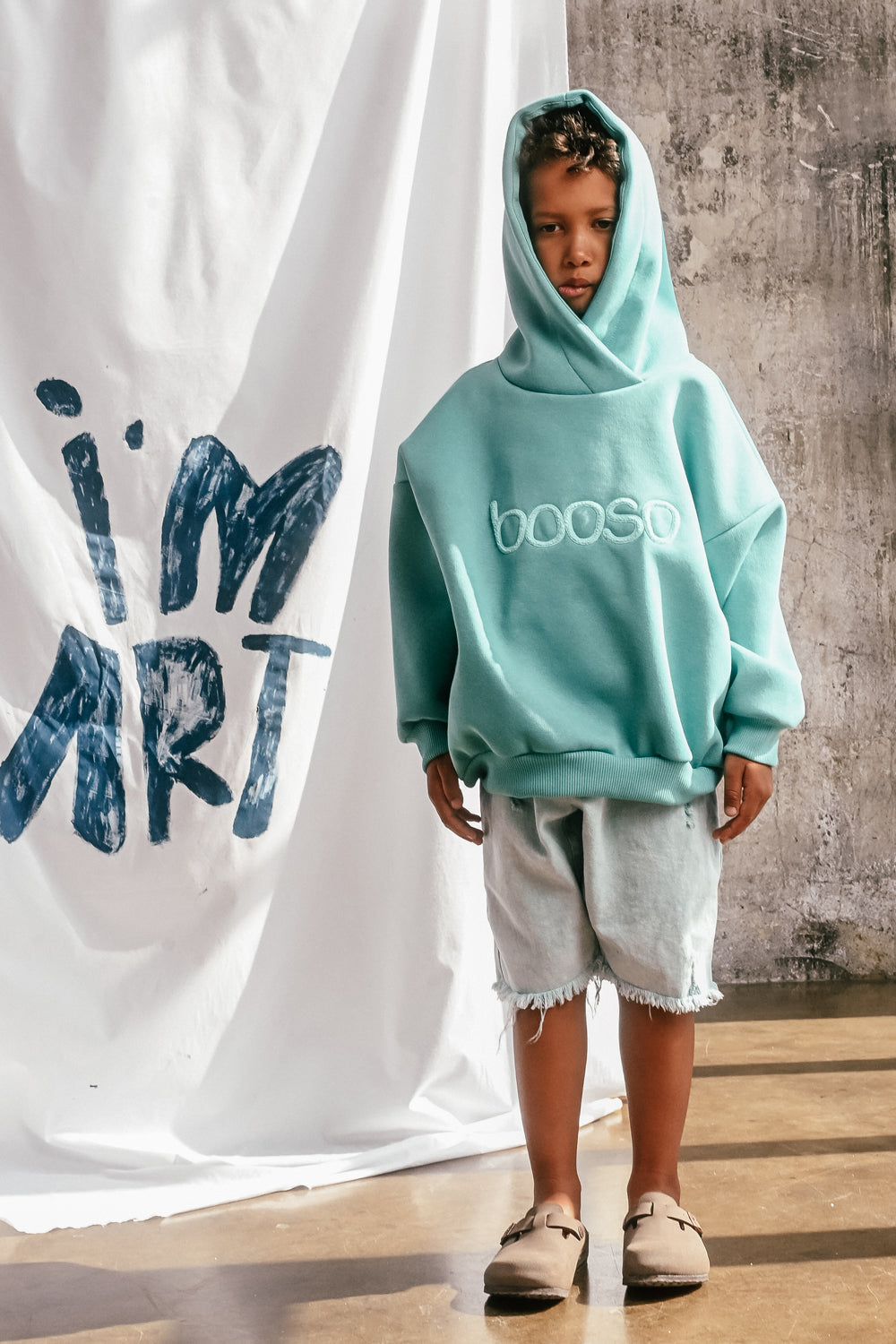 bluza dziecięca- WIDE HOODIE MINT