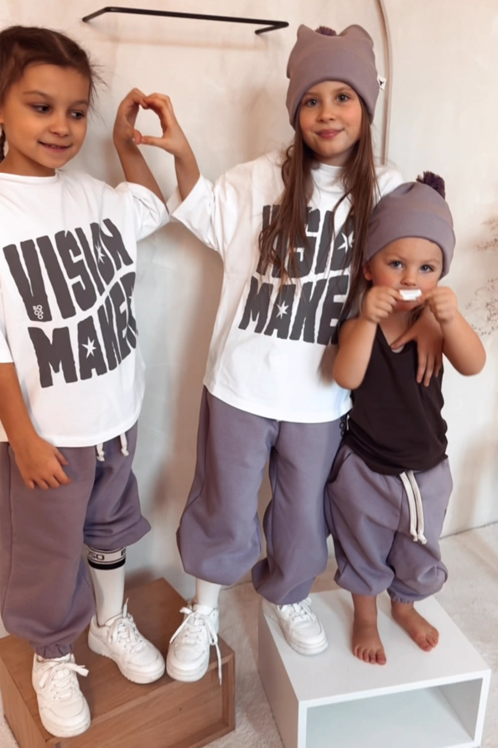 spodnie dziecięce - WARM PANTS WIDE lilac