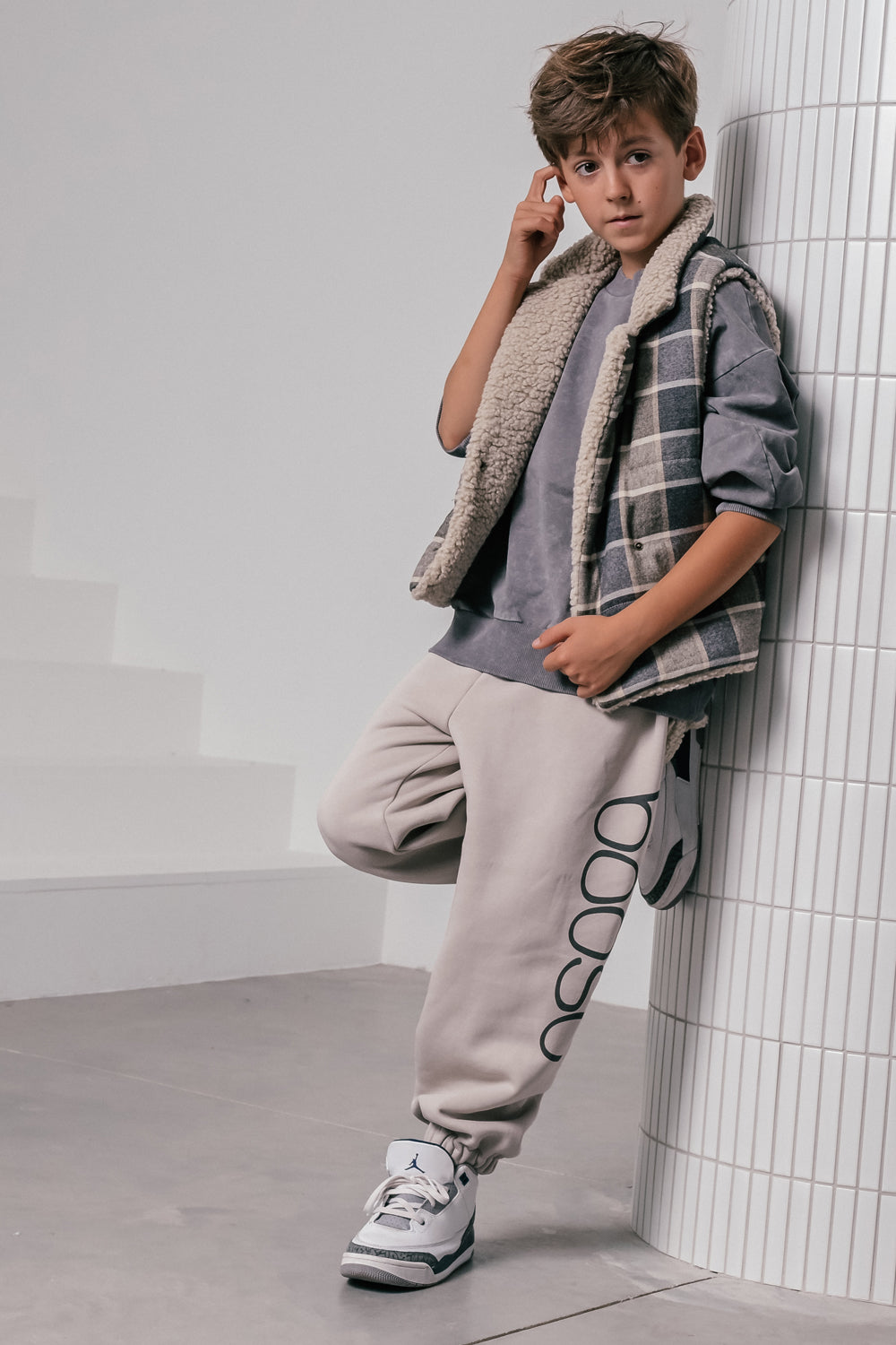 spodnie dziecięce - TAUPE PANTS TEDDY taupe