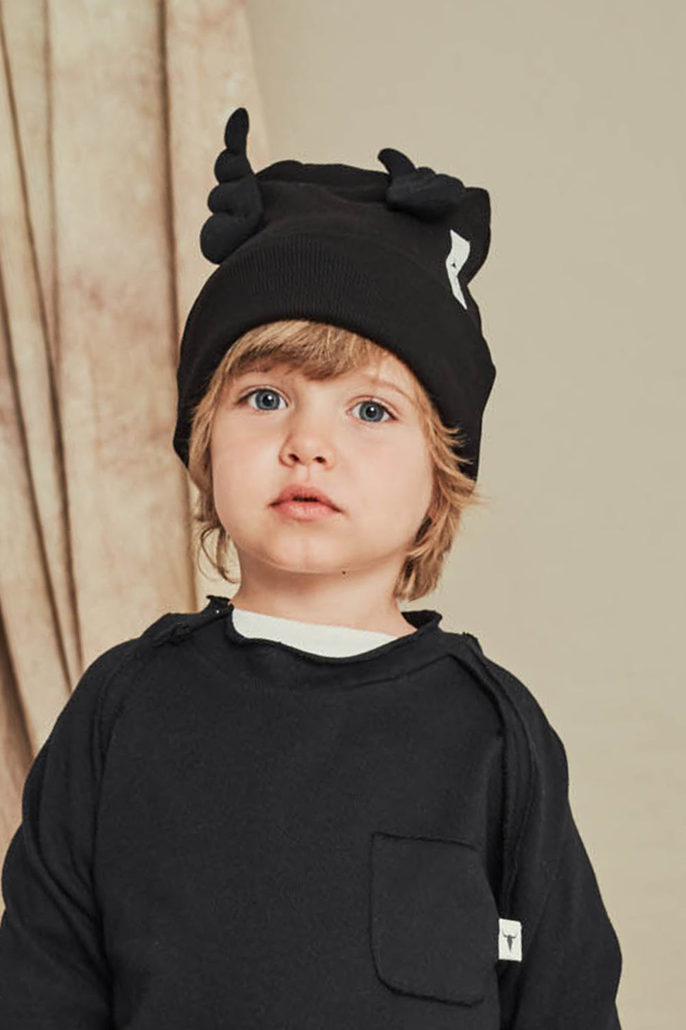 czapka dziecięca- RIBBING BEANIE WINGS double black