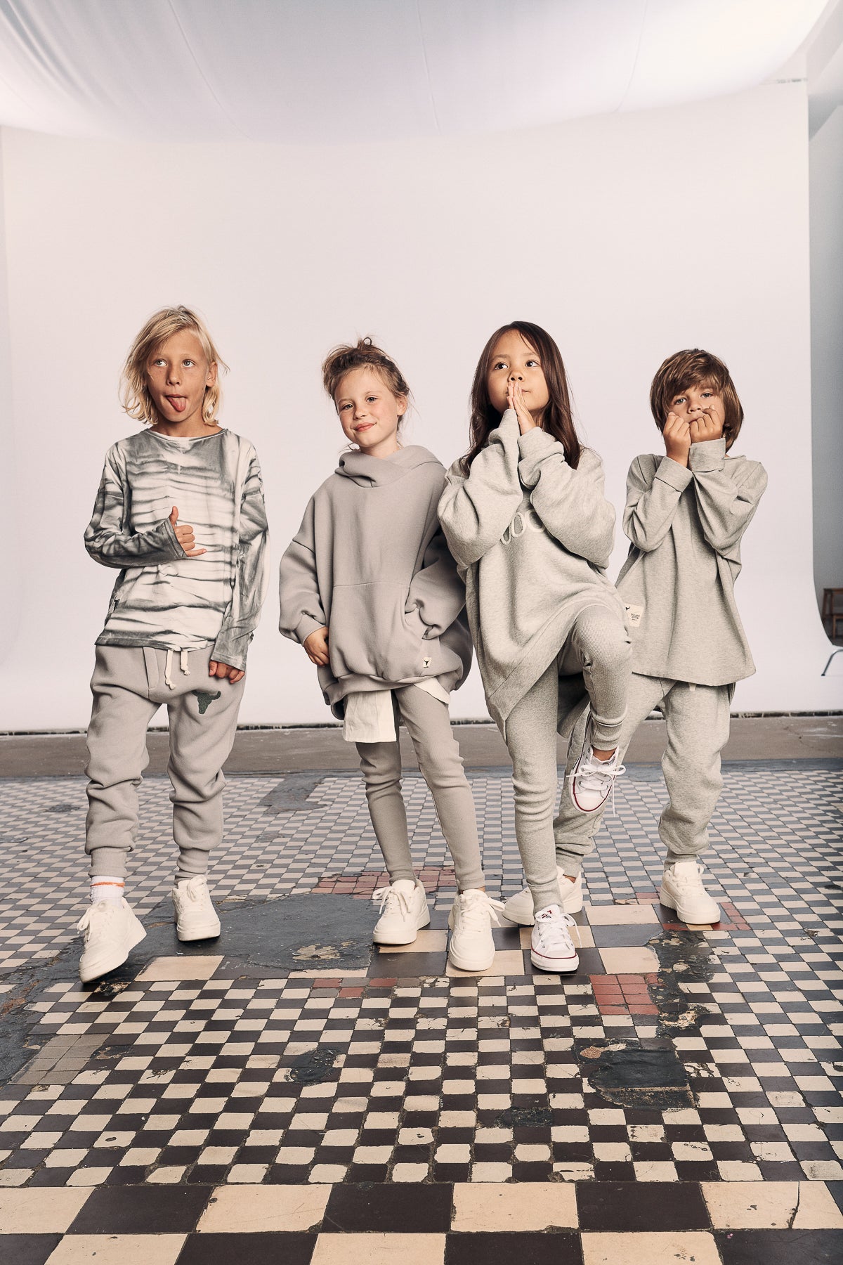 spodnie dziecięce - WARM PANTS gray marl