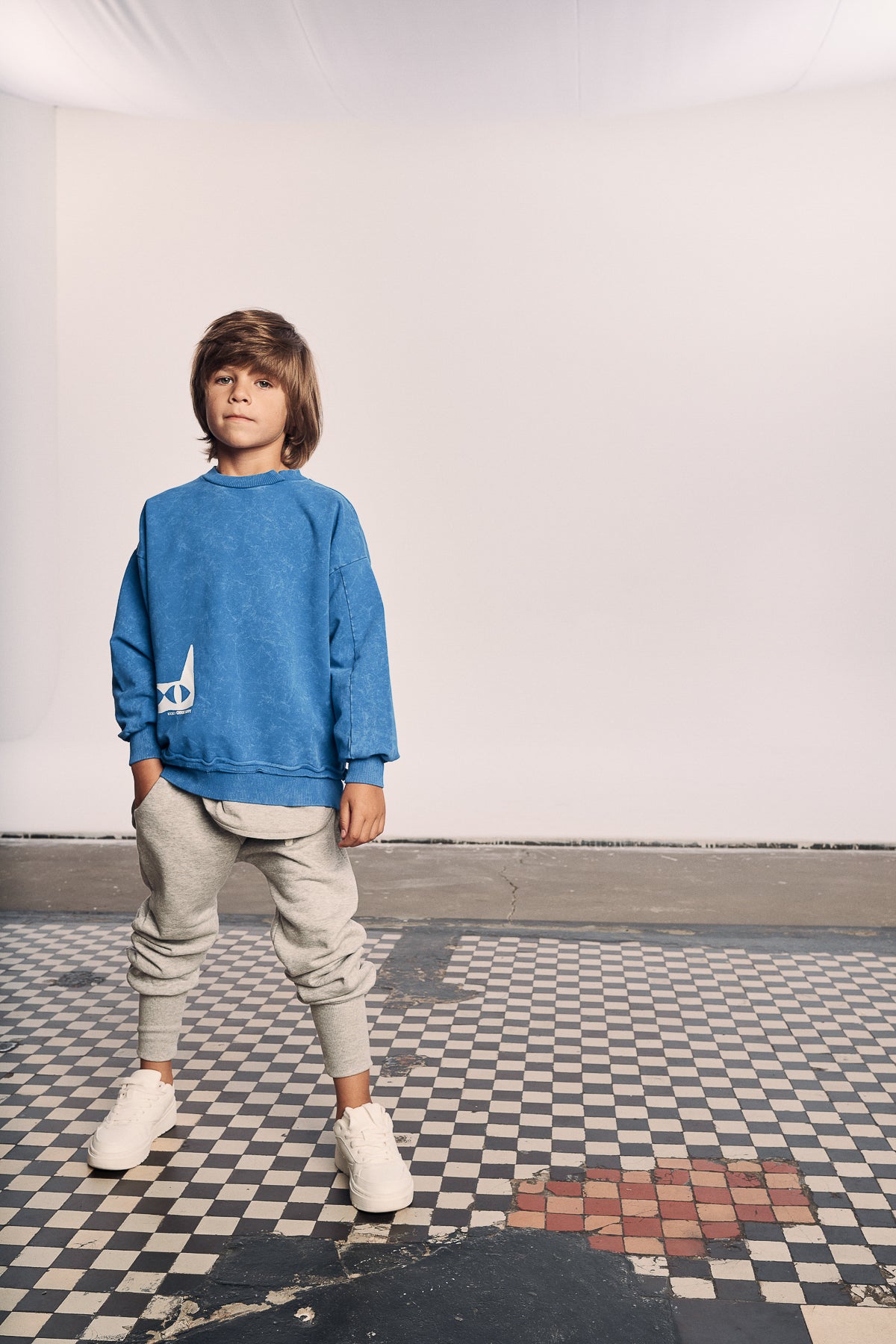 spodnie dziecięce - WARM PANTS gray marl