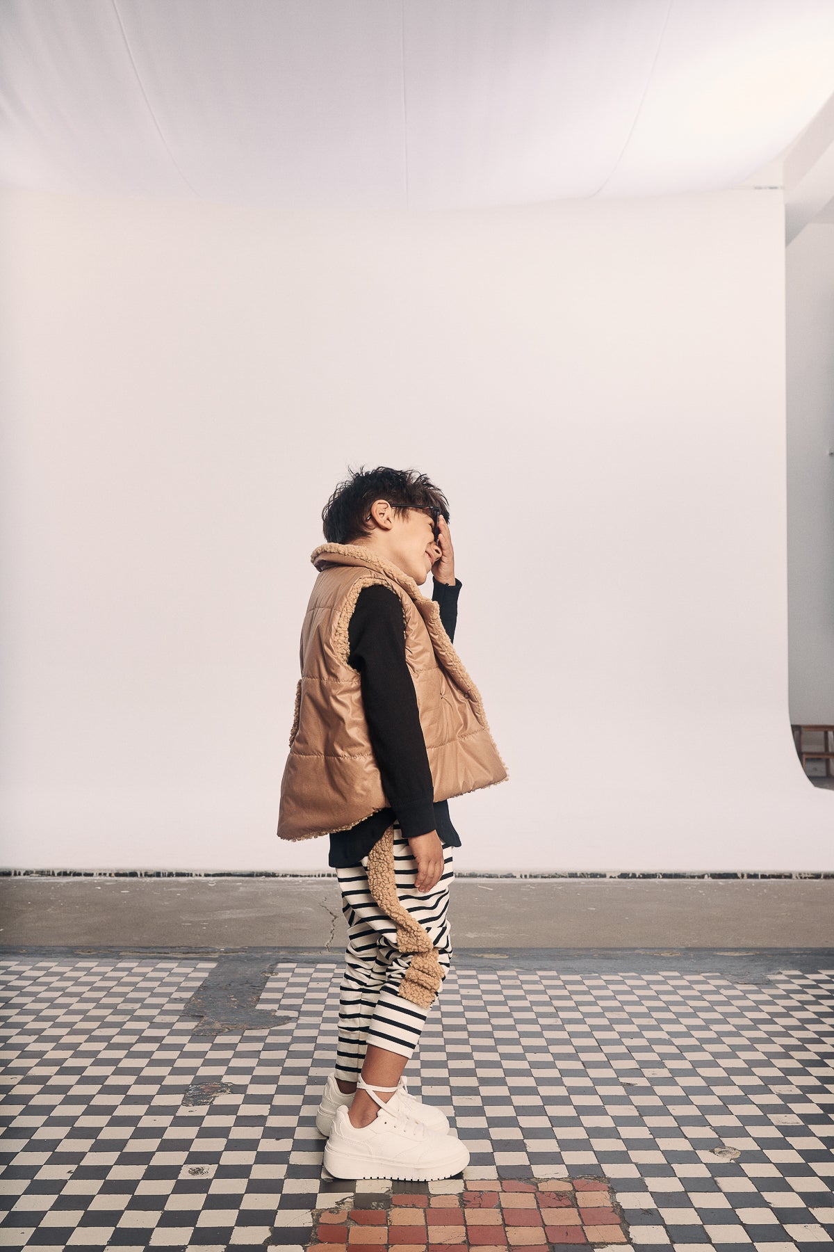 kamizelka dziecięca - TEDDY VEST camel