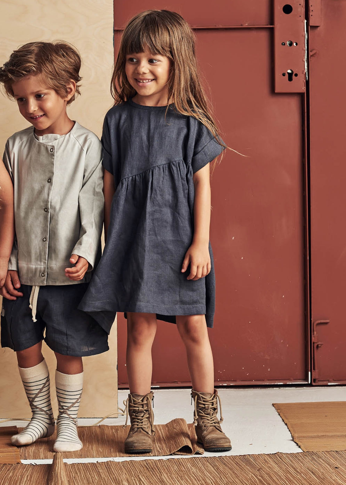 sukienka dziecięca- like  BEVEL DRESS graphite