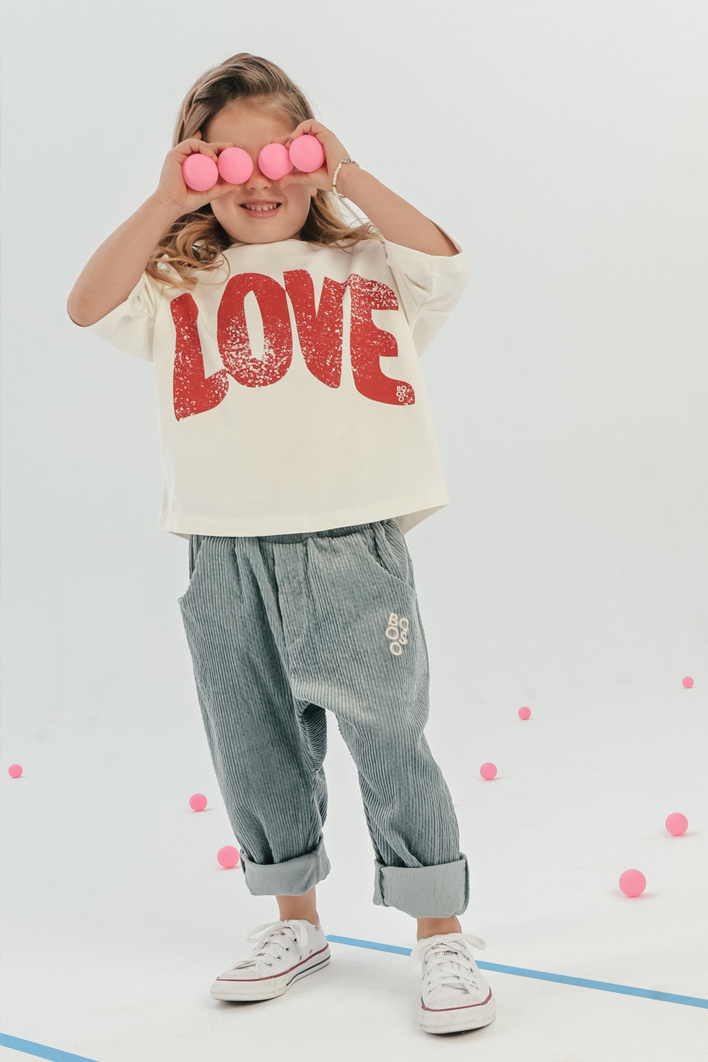 koszulka dziecięca- LOVE TEE ecru/red