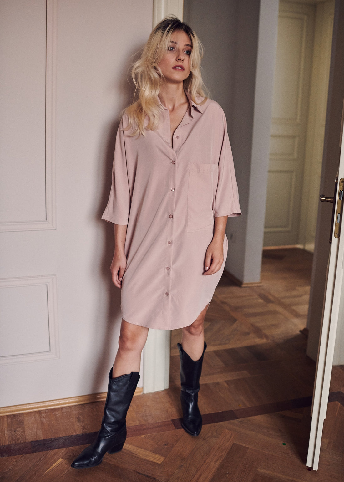 sukienka damska- KIMONO DRESS  pink