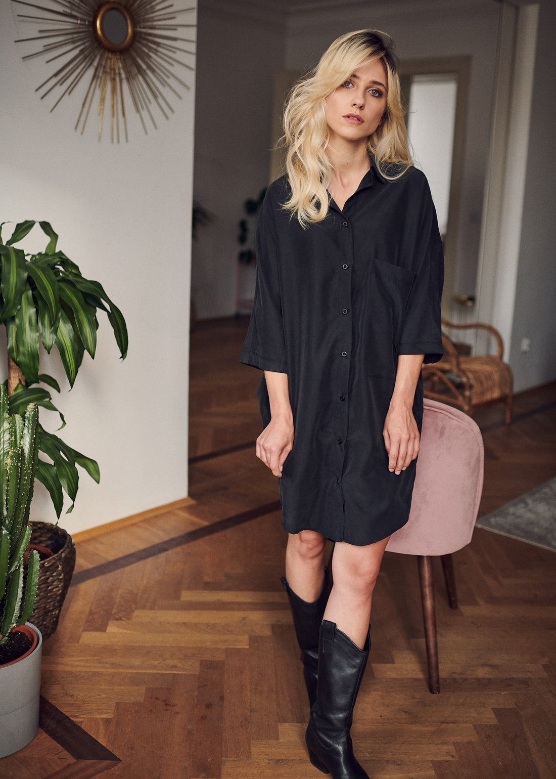 sukienka damska- KIMONO DRESS  black