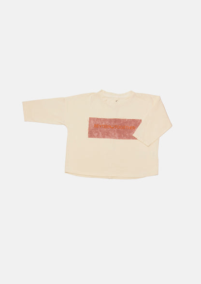 koszulka dziecięca- WIDE ACID BETTER LONG ecru/pink