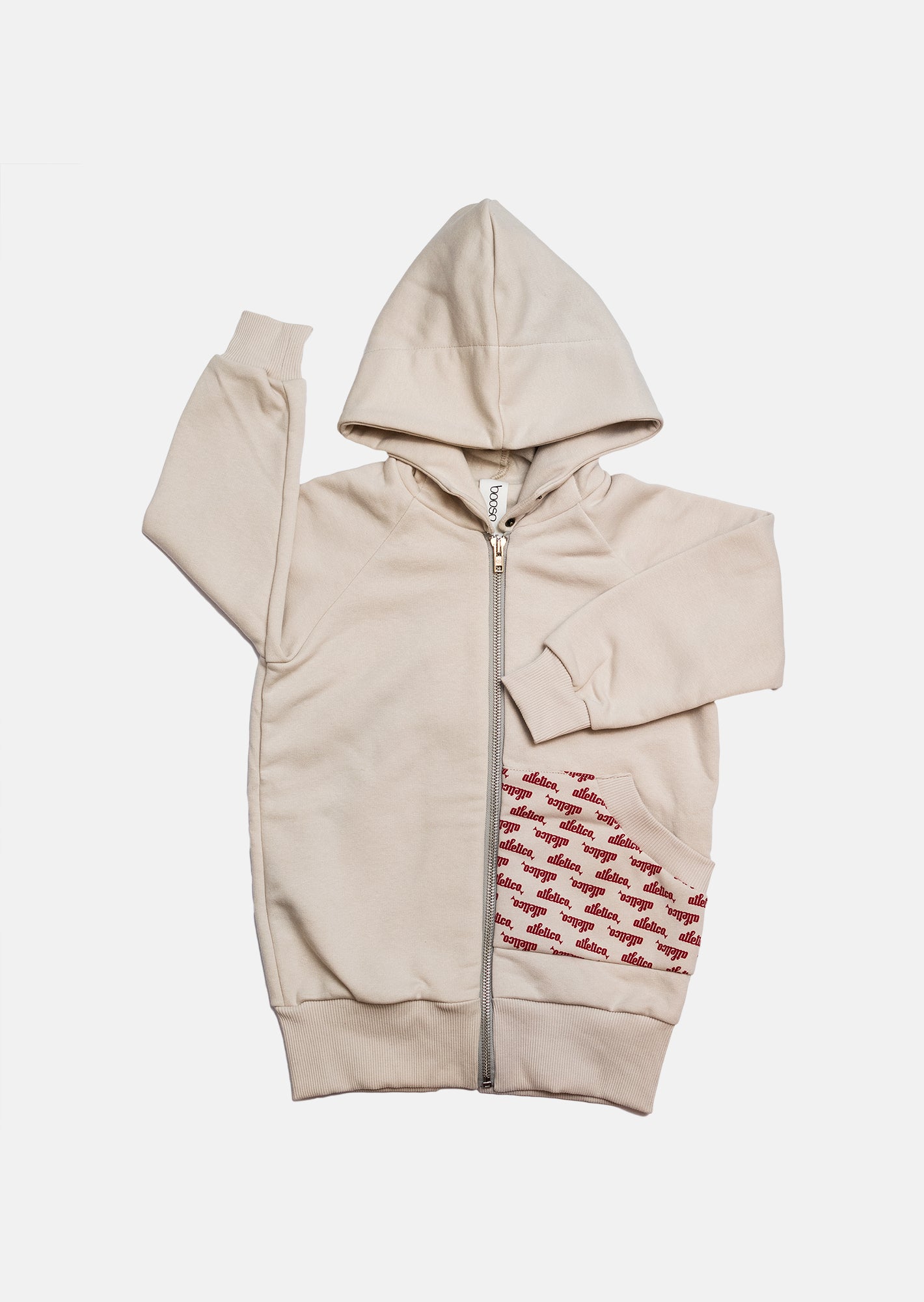 bluza dziecięca- ZIP HOODIE beige/red