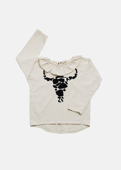 bluzka dziecięca- COLLAR BISON LONGSLEEVE ecru