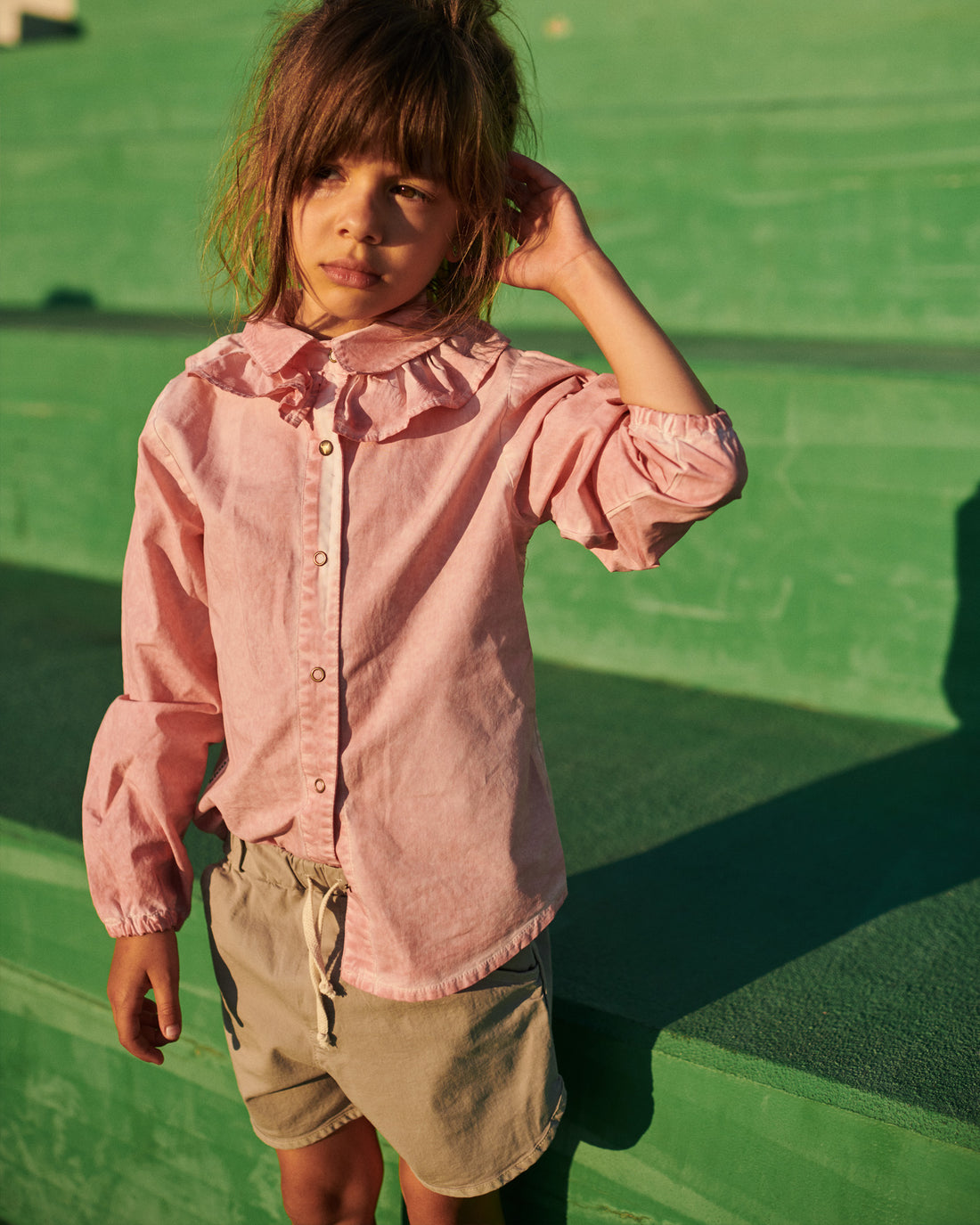 koszula dziewczęca- COLLAR SHIRT light pink