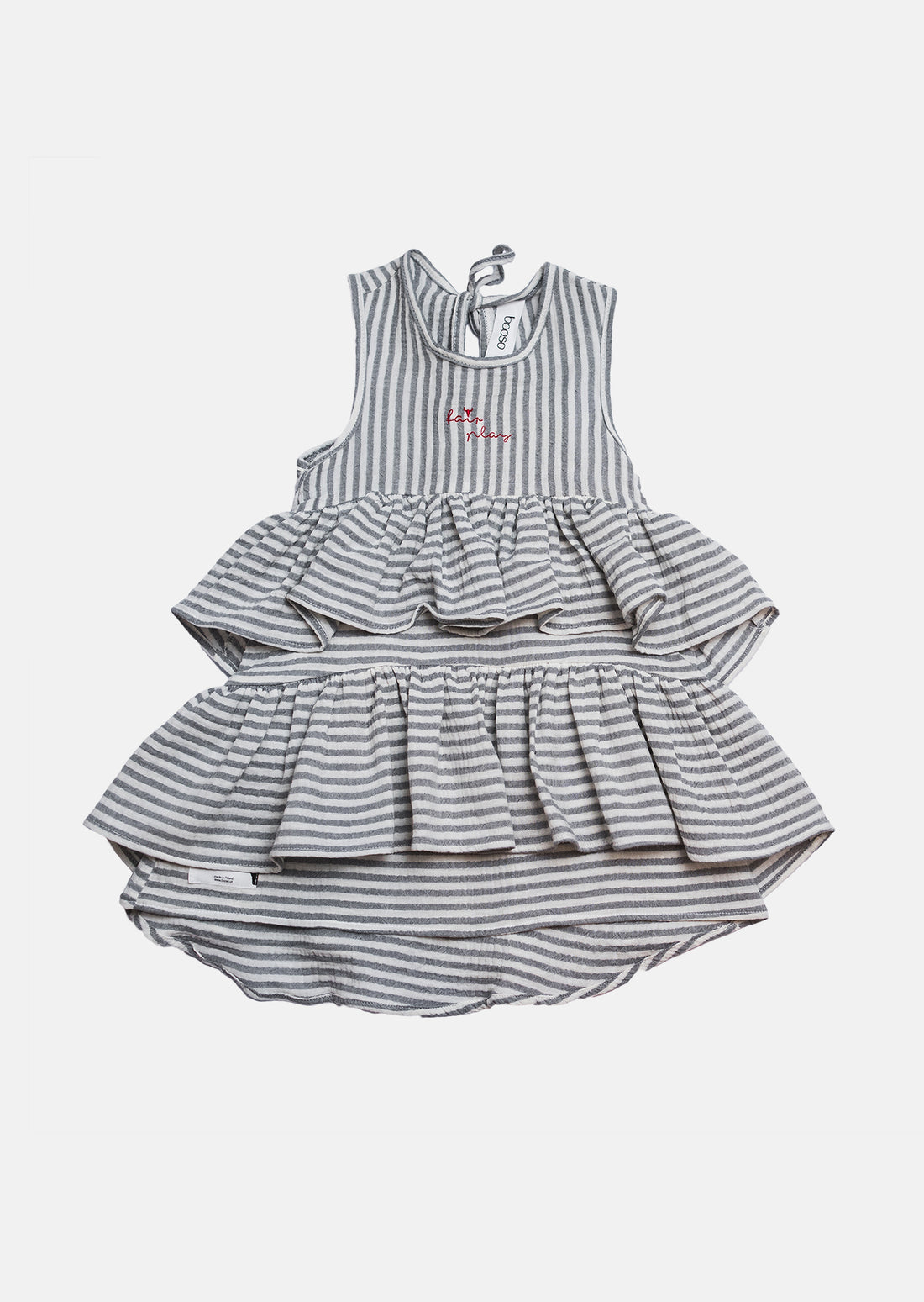 sukienka dziecięca-  STRIPED WAVE DRESS ecru/gray