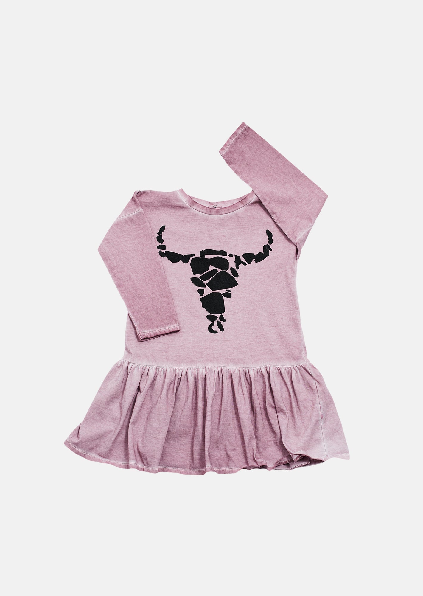 sukienka dziecięca- LONG BISON DRESS dusty pink