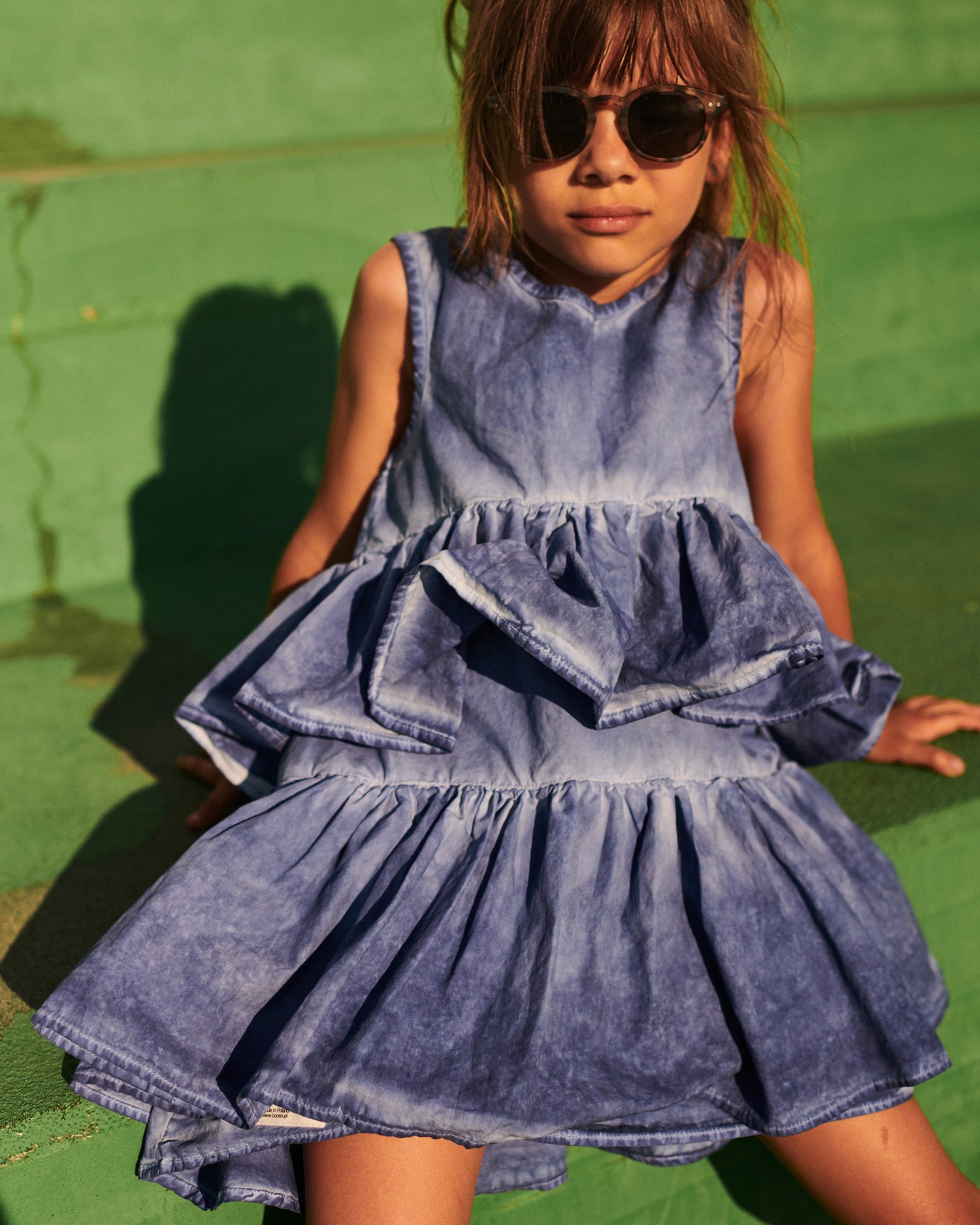 sukienka dziecięca- WAVE COLDDYE DRESS blue