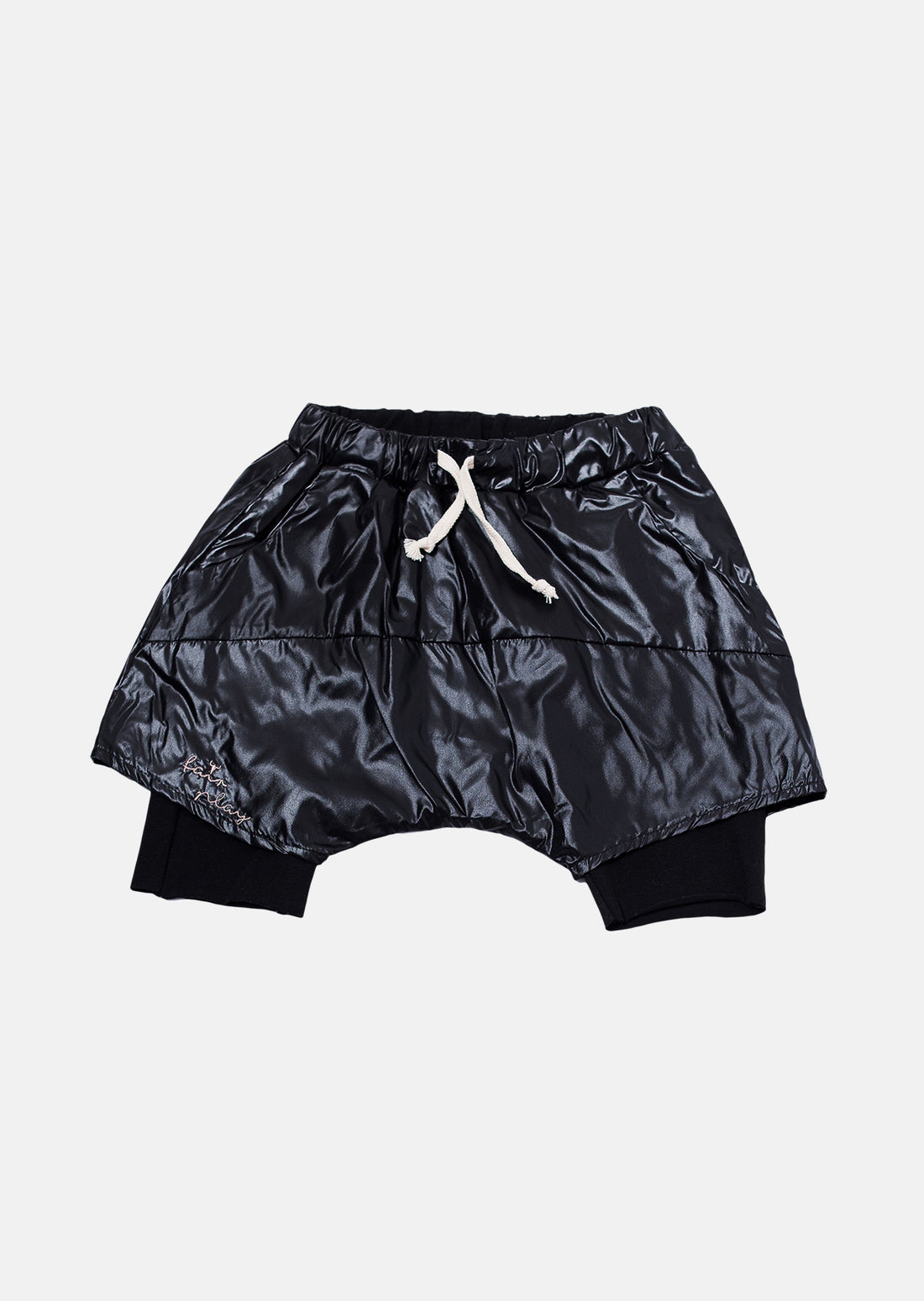 szorty dziecięce- NYLON SHORTS DOUBLE black