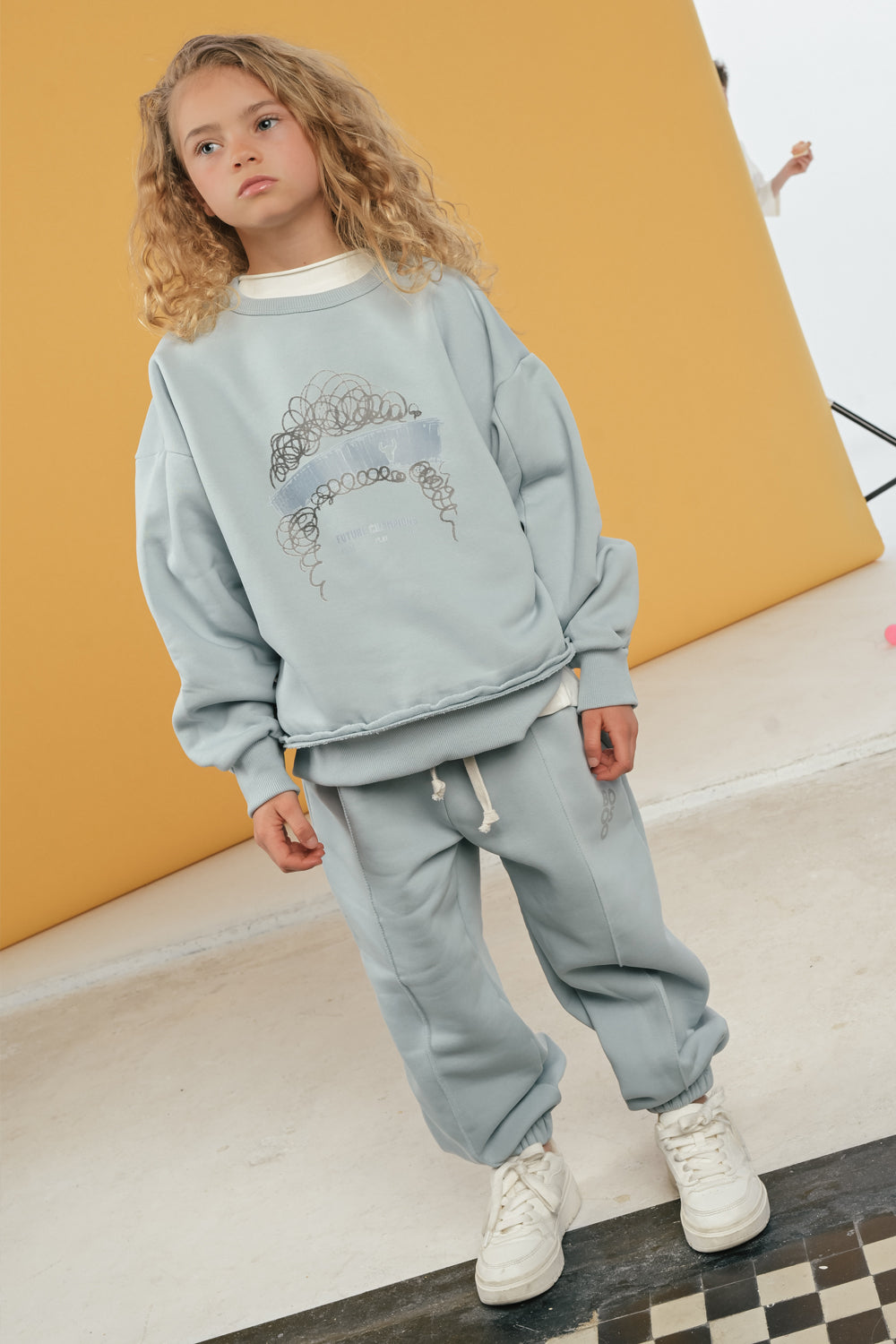 bluza dziecięca- LIGHT BLUE HAIR SWEATSHIRT
