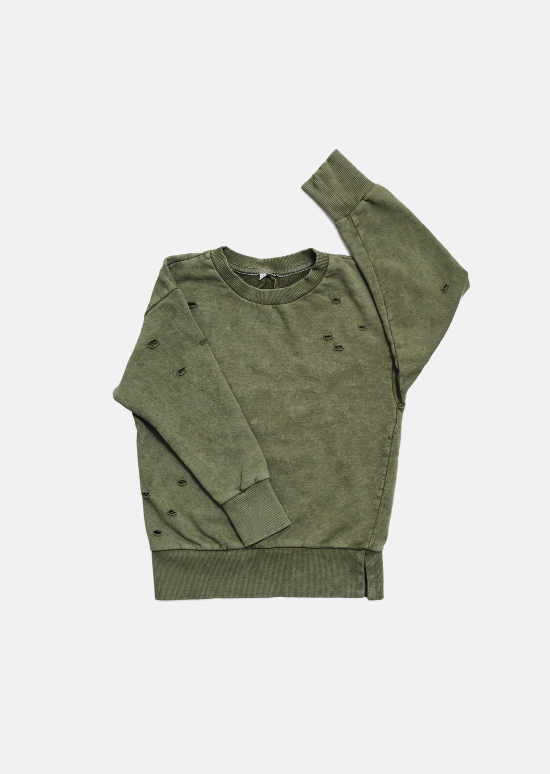 bluza dziecięca- TORN SWEATSHIRT khaki