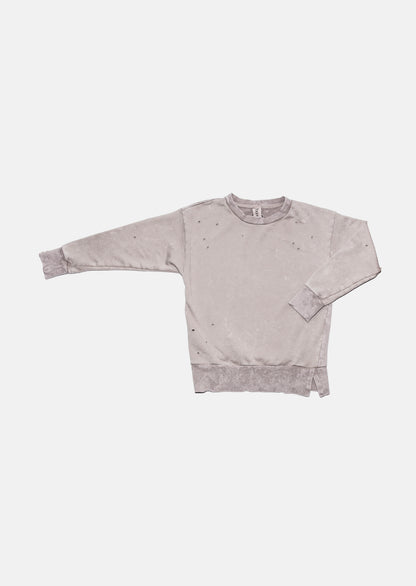 bluza dziecięca - TORN SWEATSHIRT gray