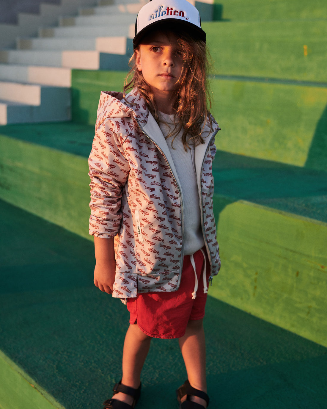 wiosenna kurtka dziecięca- ATLETICO COAT beige/red