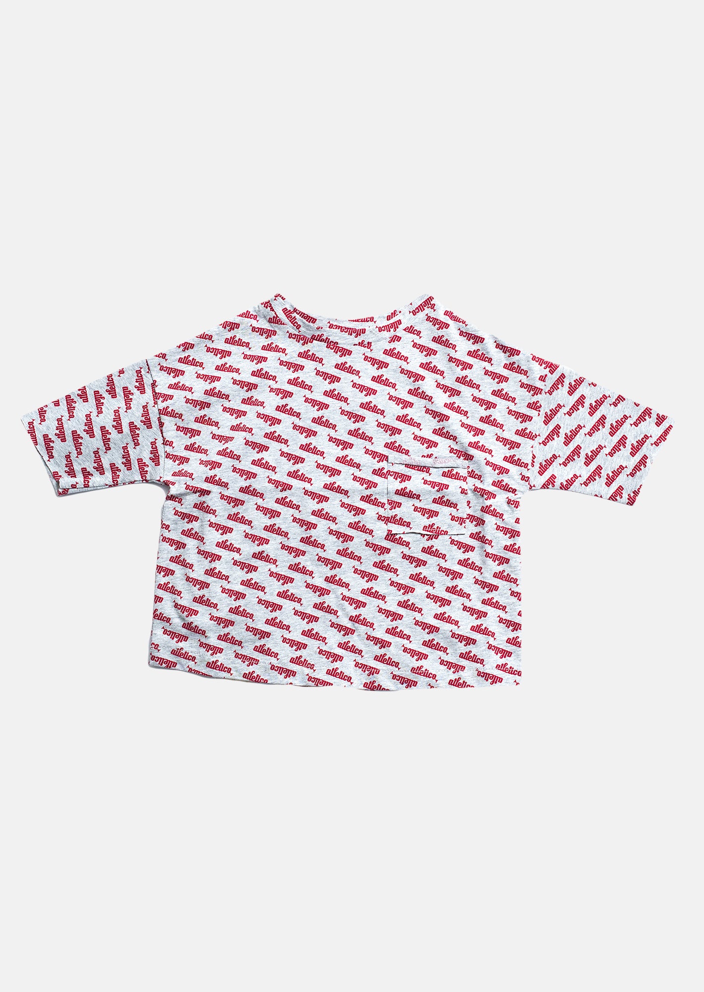koszulka dziecięca - ATLETICO SHORT POCKET TEE gray/red