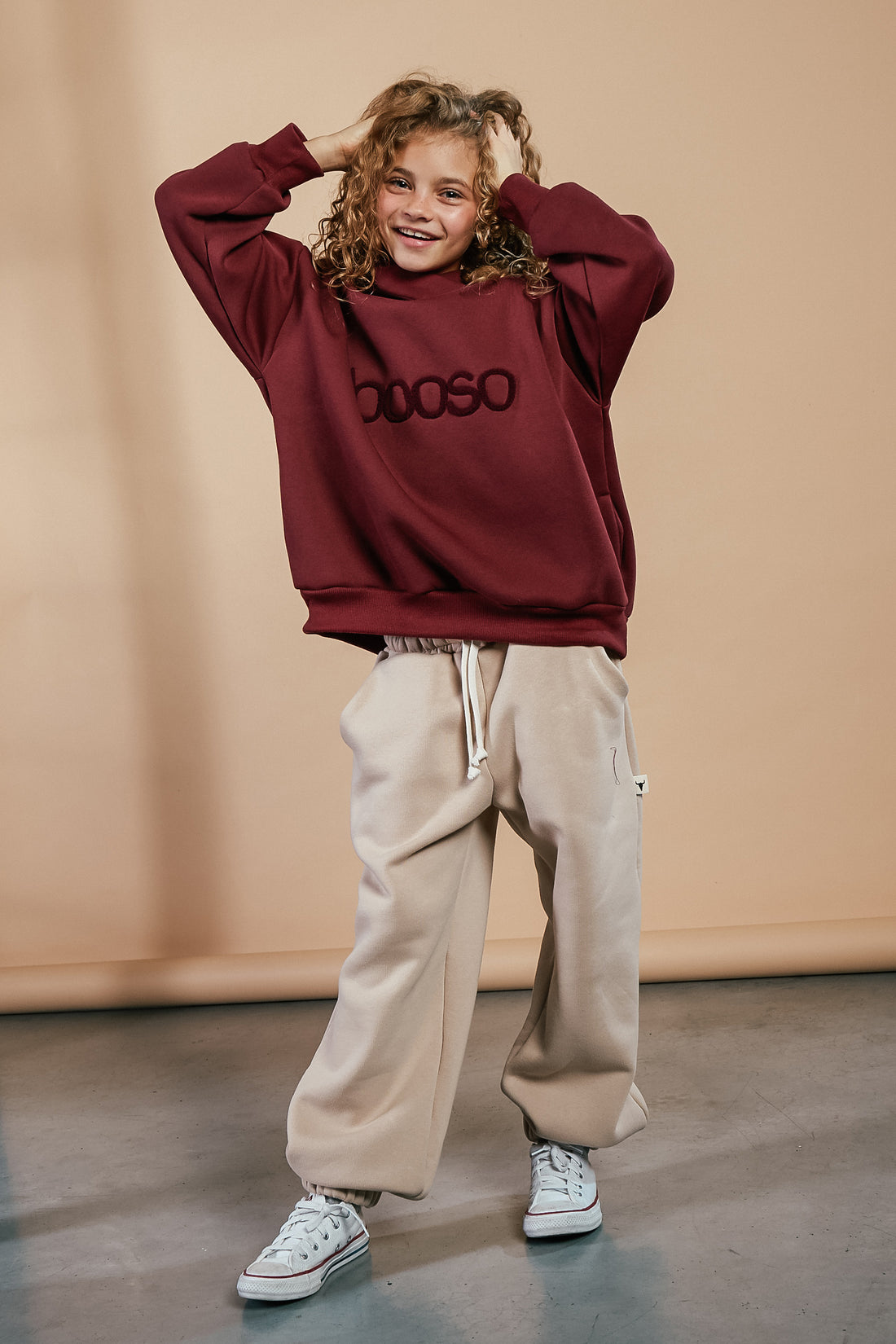 bluza dziecięca- WARM WIDE HOODIE burgund