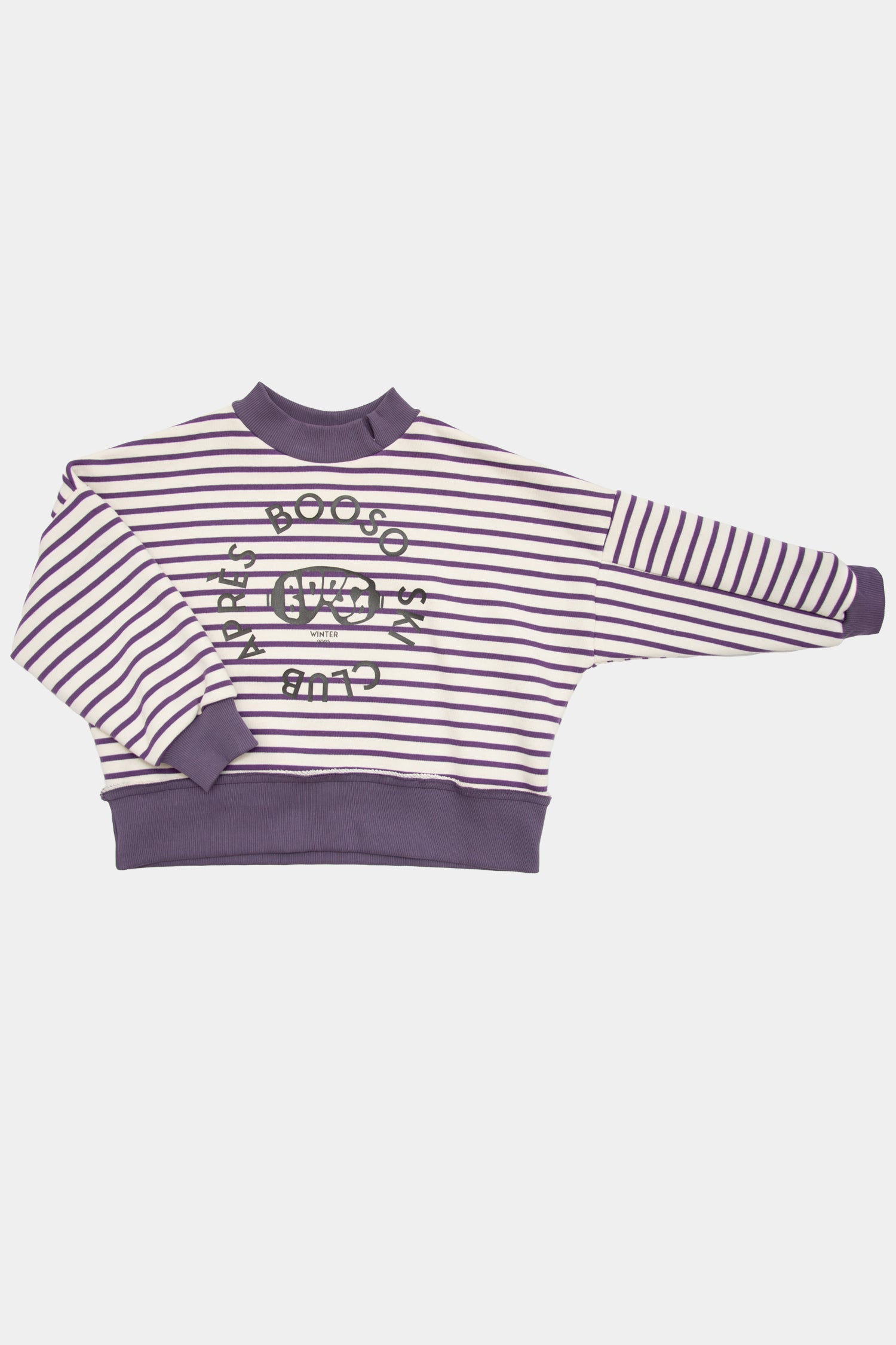 bluza dziecięca- STRIPED SWEATSHIRT purple/ecru