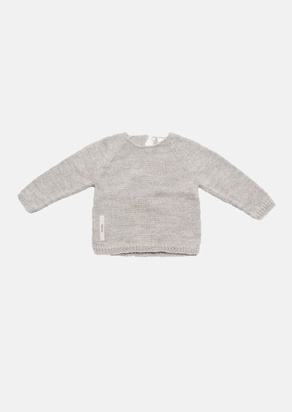 sweter dziecięcy- WOOL SWEATER gray marl