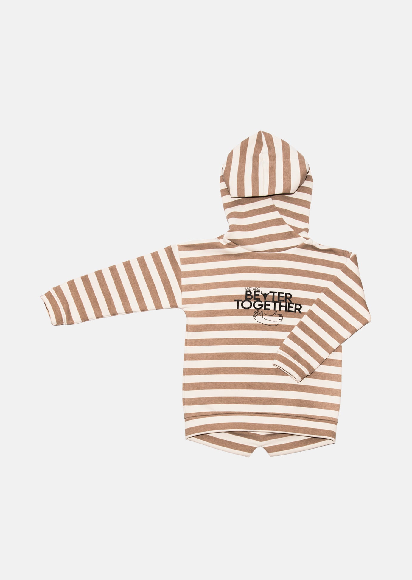 bluza dziecięca - SIMPLE STRIPED HOODIE beige/brown