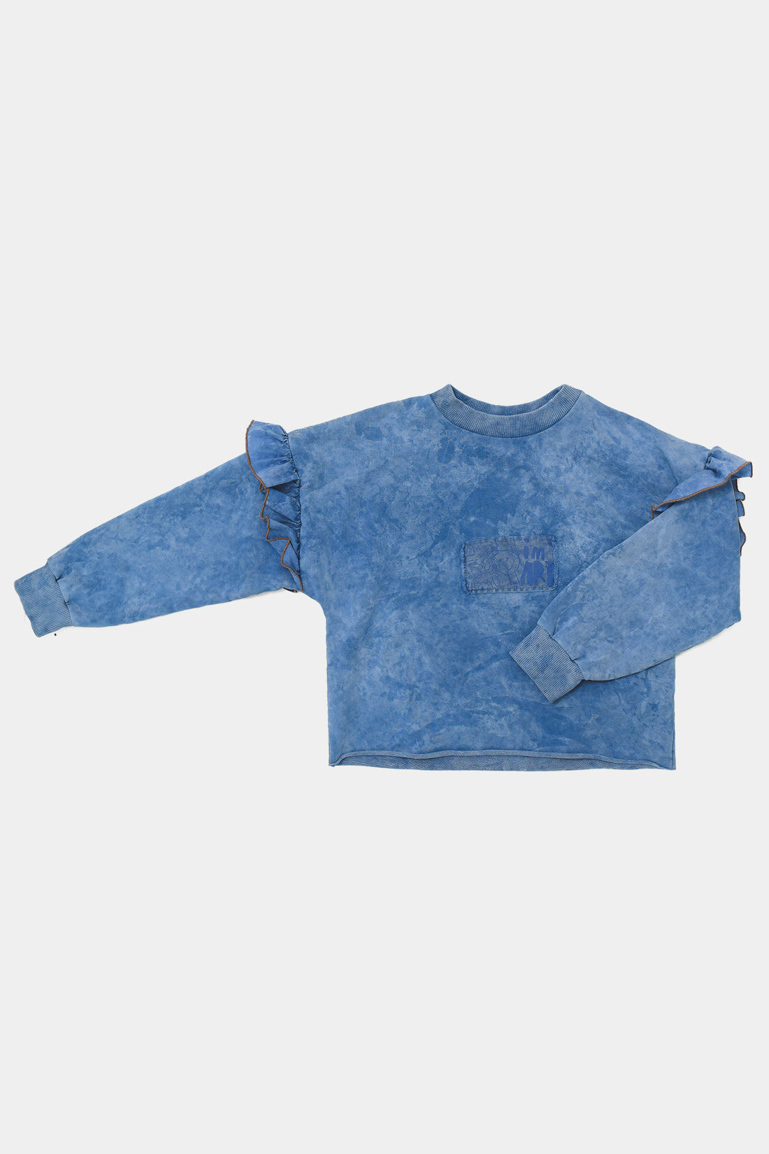 bluza dziecięca - FRILL SWEATSHIRT BLUE