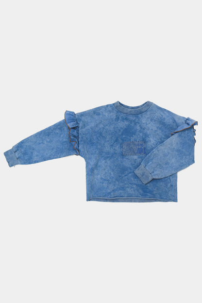 bluza dziecięca - FRILL SWEATSHIRT BLUE
