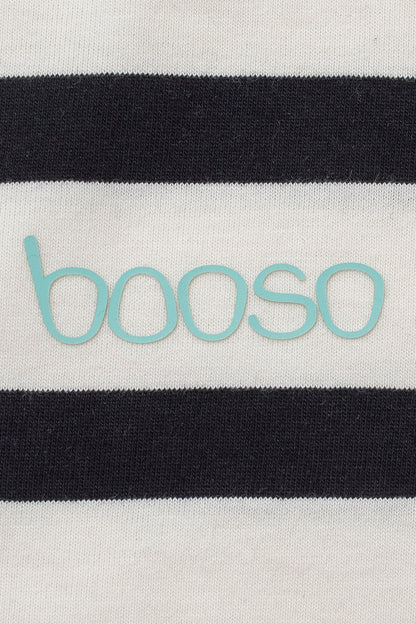 koszulka dziecięca- STRIPED TEE ecru/black/mint