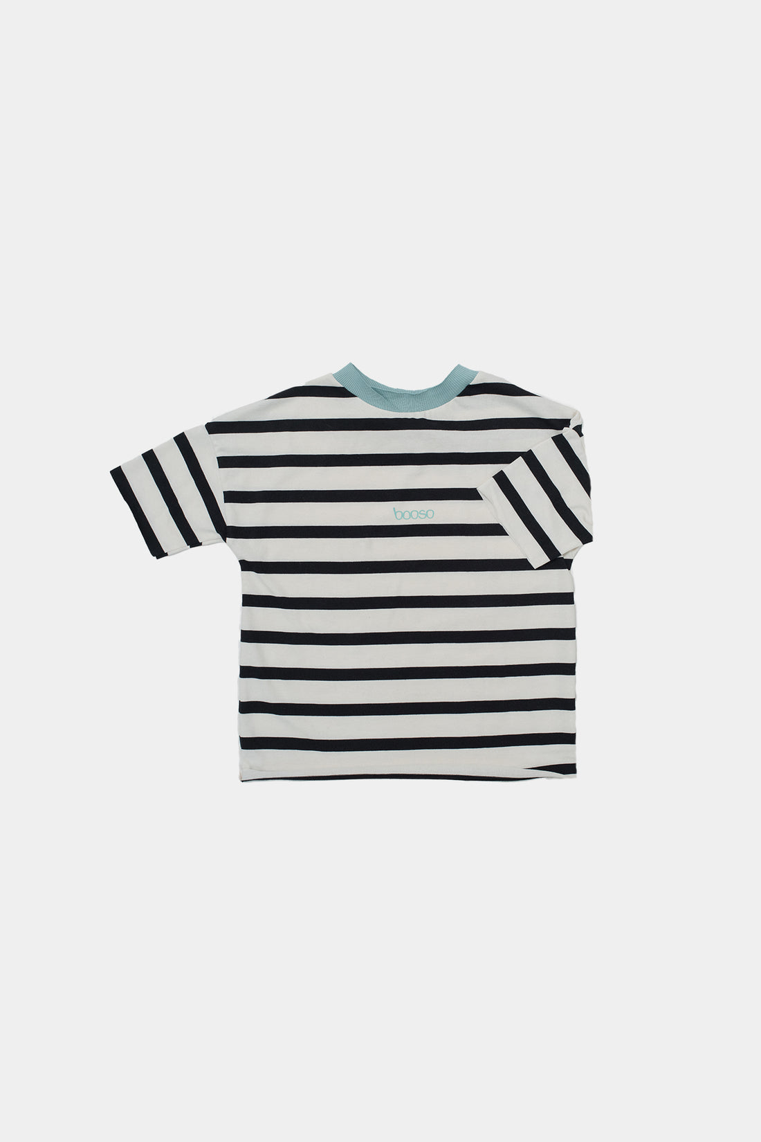 koszulka dziecięca- STRIPED TEE ecru/black/mint