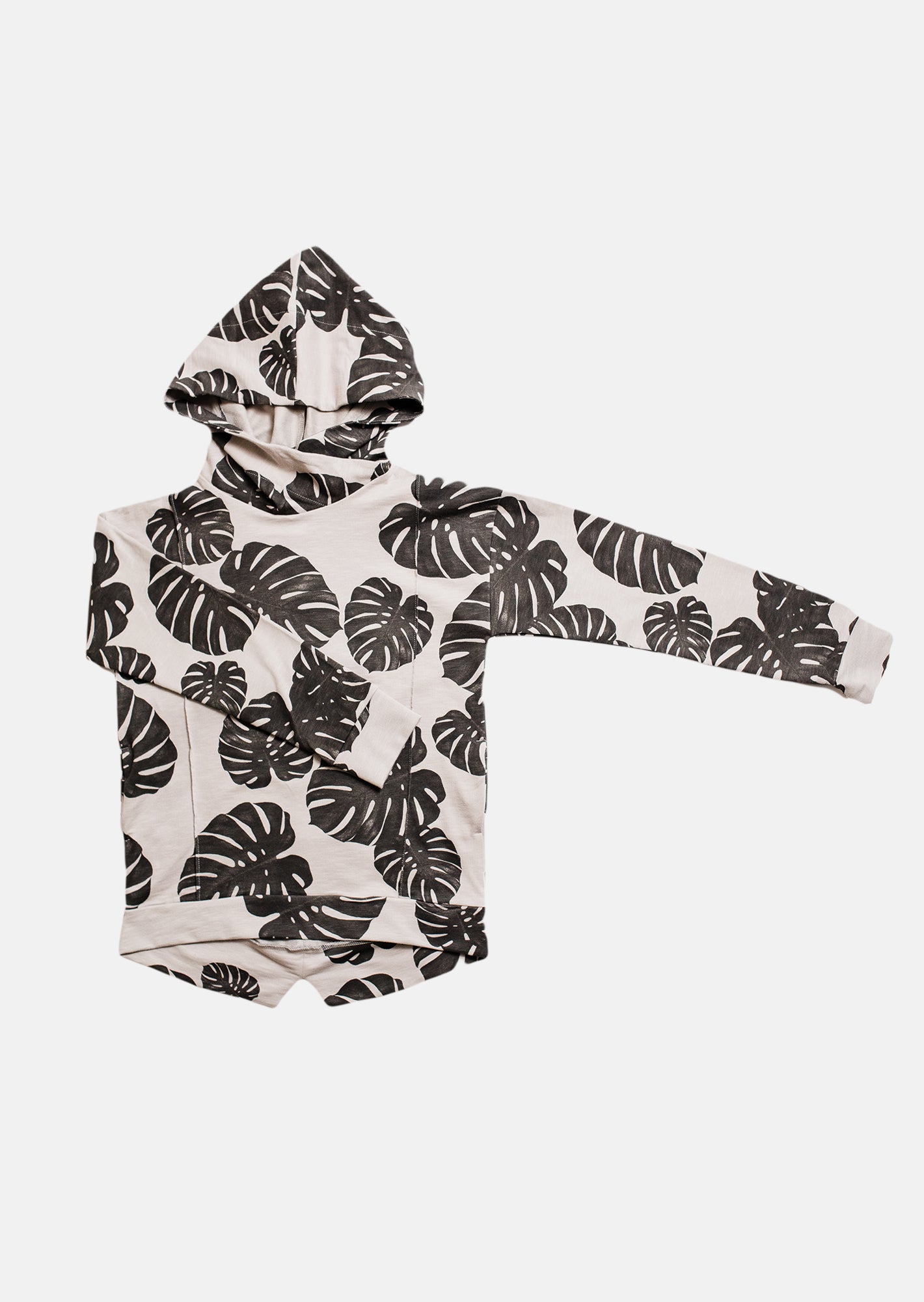 bluza dziecięca- LEAF HOODIE stone/black