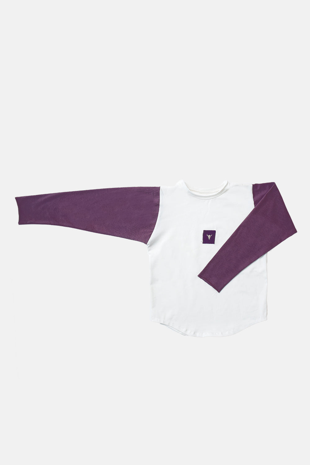 koszulka dziecięca- DOUBLE LONGSLEEVE ecru/purple